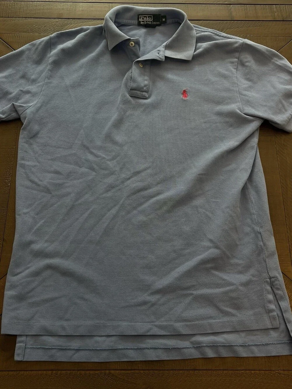 RALPH LAUREN POLO-Sz. M Classic Short Sleeve Shirt-Royal Blue-Cotton